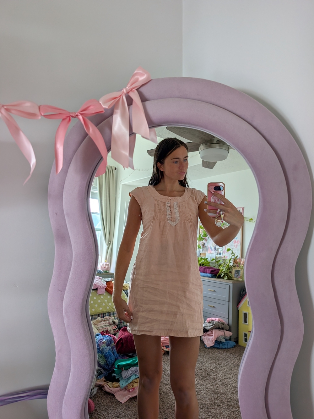 Soft Pink Anthropologie Lace Dress Size Small
